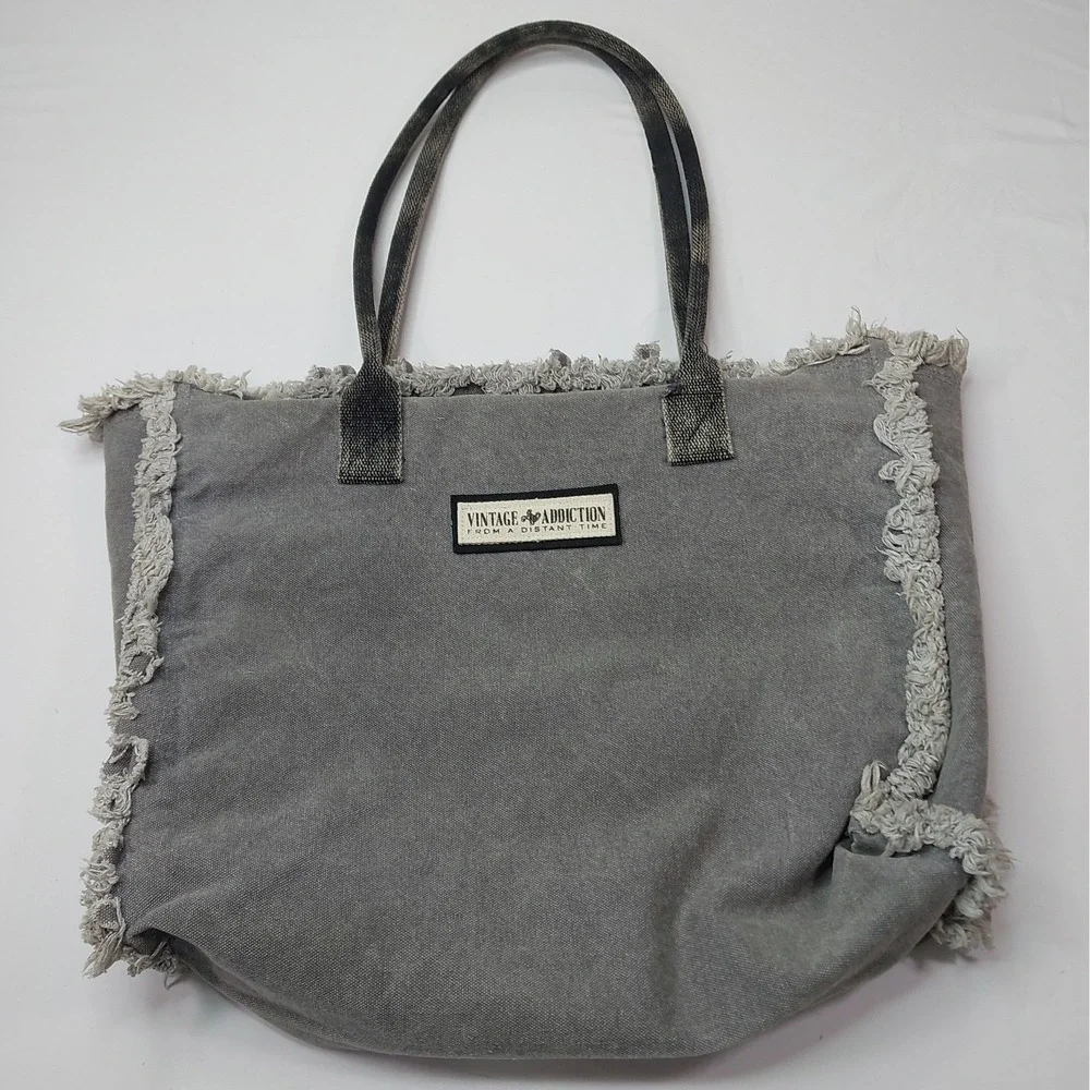 Vintage Addiction Boho Canvas Tote Bag 